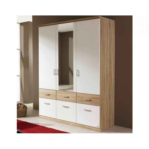 Šatní skříň Bremen, 136 cm, dub sonoma/bílá