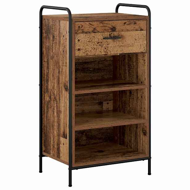 vidaXL Skříň na obuv 51 x 36,5 x 93 cm Kompozitní dřevo Staré dřevo