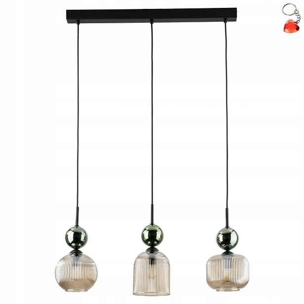 Lustr Závěsná lampa Zelená Sophia E14 Nastavitelná 90 cm pro Tk Lighting