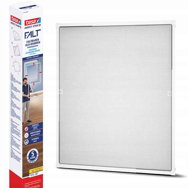 Moskytiéra na okno Tesa Teleskopická síť hliníková 140 cm x 140 cm bílá