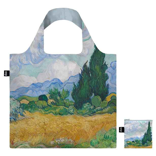 Skládací nákupní taška LOQI VINCENT VAN GOGH A Wheatfield with Cypresses
