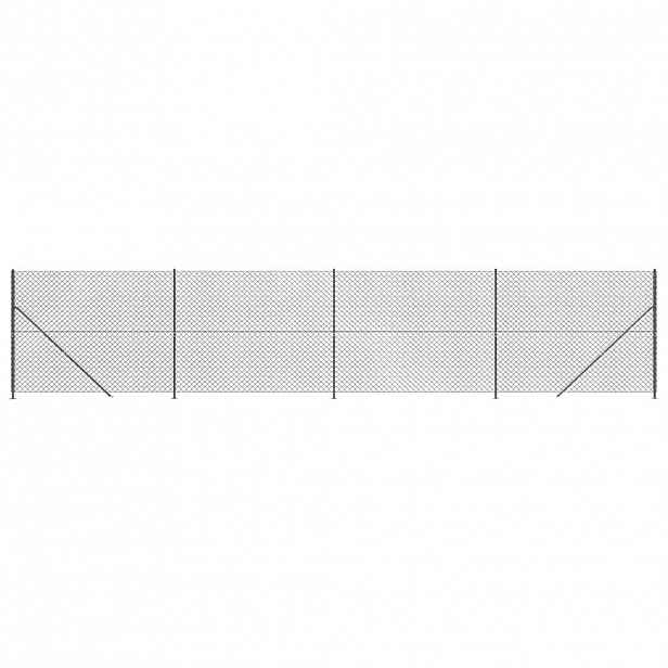 vidaXL Drátěné pletivo s přírubami antracitové 1,6 x 10 m