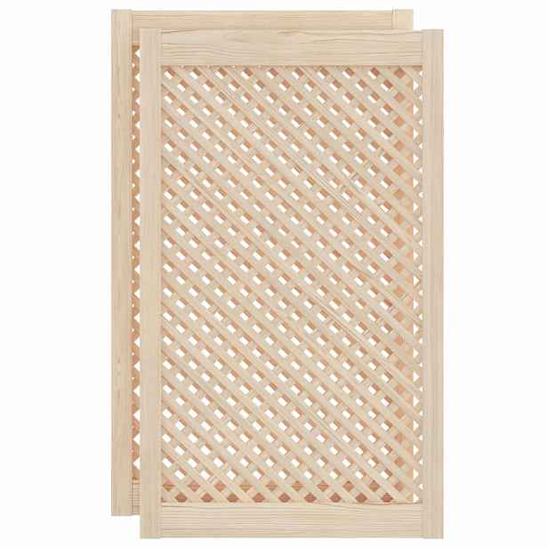 vidaXL Nábytková dvířka mřížkový design 2 ks 59,5 x 99 cm borovice