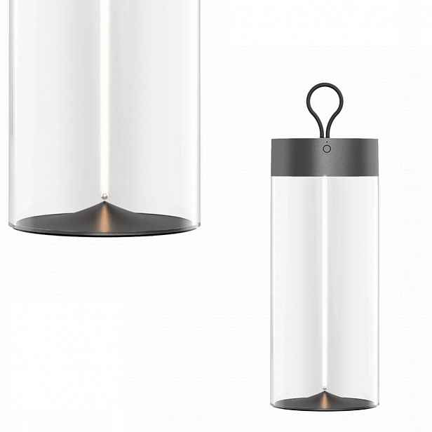 Akumulátorová stolní lampa na terasu Esterno šedá Led 1.2W 2700K Zuma Line