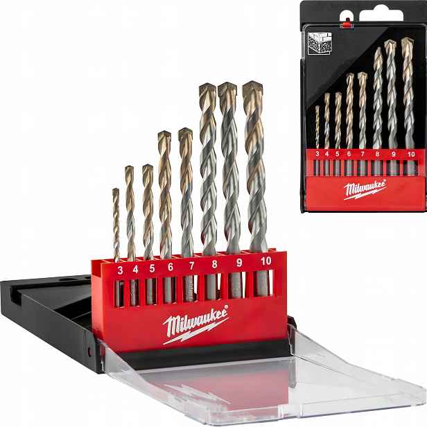 Sada vrtáků do betonu 3-10 mm 8 ks. Milwaukee válcové