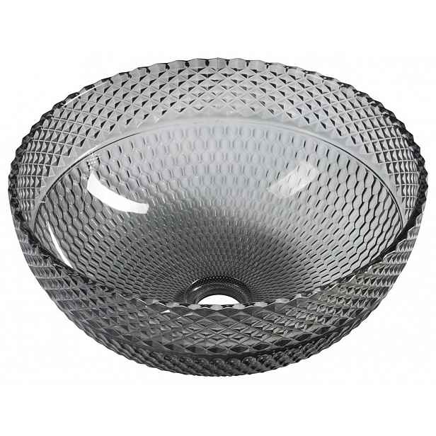 Sapho Beauty - Umyvadlo na desku, průměr 40 cm, bez přepadu, černá/sklo TY310