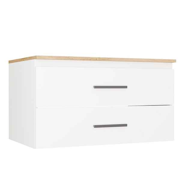TP Living Závěsná skříňka pod umyvadlo s deskou NEL 2S 80 cm bílá/dub Artisan