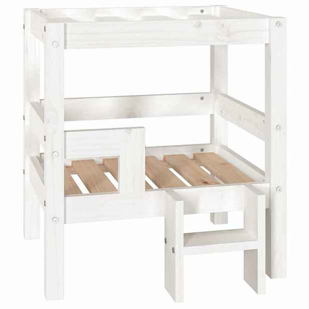 vidaXL Pelíšek pro psy bílý 55,5 x 53,5 x 60 cm masivní borovice