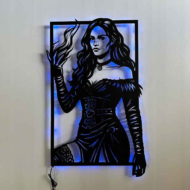 Yennefer Hra The Witcher Dřevěný 3D obraz Noční Lampa Led dálkové ovládání