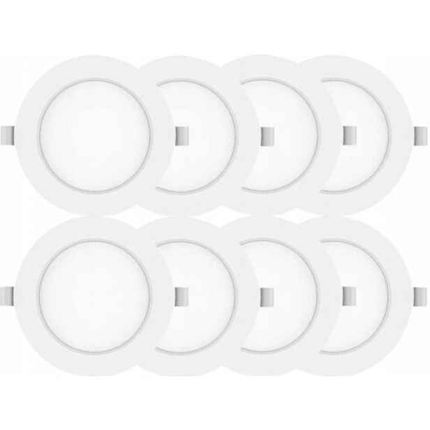 8x Lampa Objímka Panelová zapuštěná do stropu Slim Led 6W Barva Studená 6500K