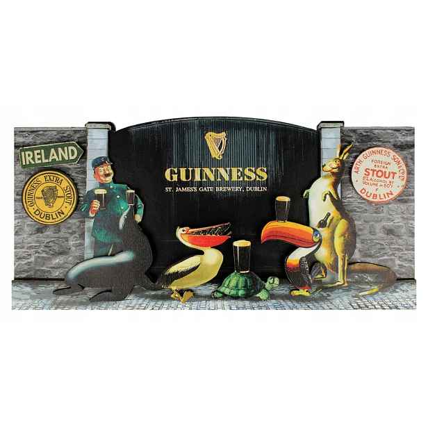 Guinness Zoo Animals dřevěný 3D štítek 30x15 cm The Gilroy Collection