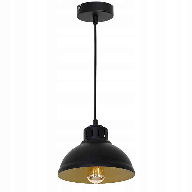 Luminex Závěsná lampa Sven Černá/Zlatá Ø21 cm E27 Nastavitelná
