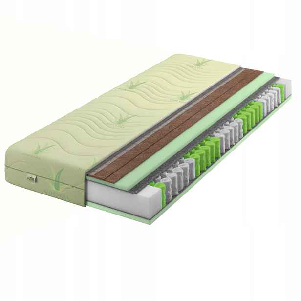 Matrace 140x200 s taštičkovými Aloe 2x Coconut H3 H5 velmi tvrdá