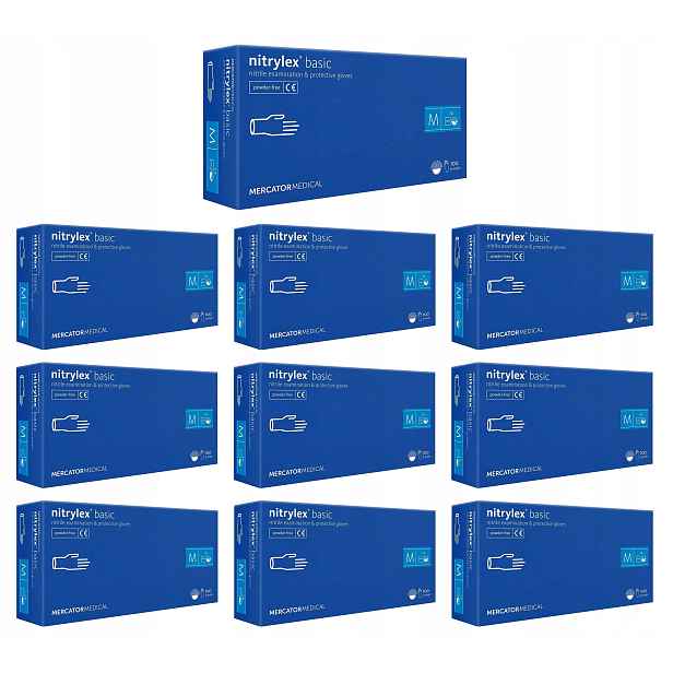 Nitrylové Rukavice Nitrylex Bezpudrové Basic Dark Blue 100 Ks 8-M – 10 ks