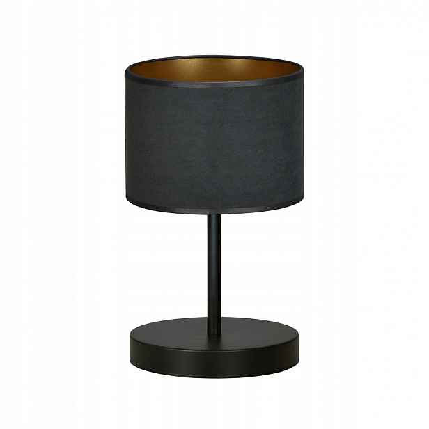 Noční lampa Hilde černá s velurovým stínítkem E27, 34 cm