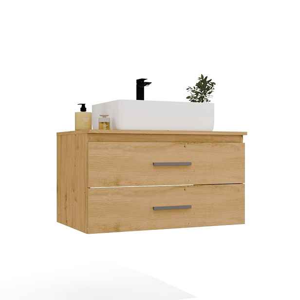 TP Living Závěsná skříňka pod umyvadlo s deskou Nel 2S 80 cm dub Artisan