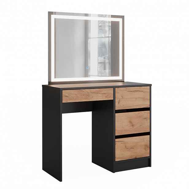 Vicco TOALETNÍ STOLEK Sherry Antracit/zlatý dub 90 x 75 cm se zrcadlem LED