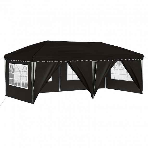 vidaXL Párty stan s výsuvným stánkem 575 x 288 x 245 cm Černá