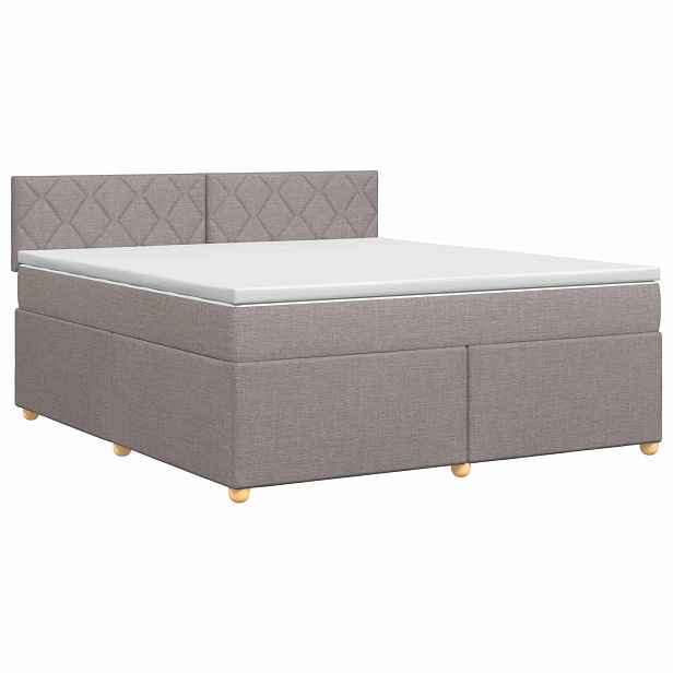 vidaXL Postel boxspring s matrací s čelo Taupe 160 x 200 cm Textil