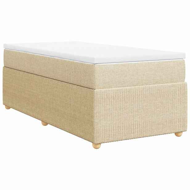 vidaXL Box spring postel s matrací krémová 80 x 200 cm textil