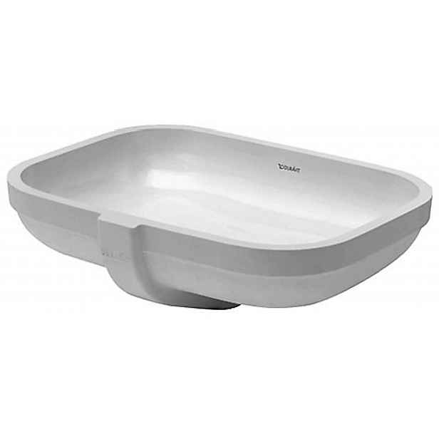 Duravit Happy D.2 - Umyvadlo zápustné 48x35 cm, bez otvoru pro baterii, alpská bílá 0457480000