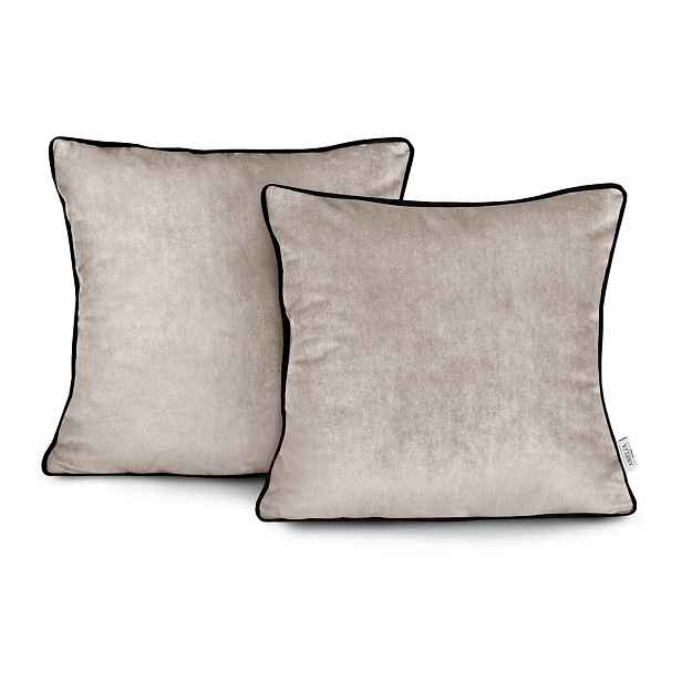 Restilo Povlaky na polštáře AmeliaHome Velvet Piping béžové, velikost 45x45