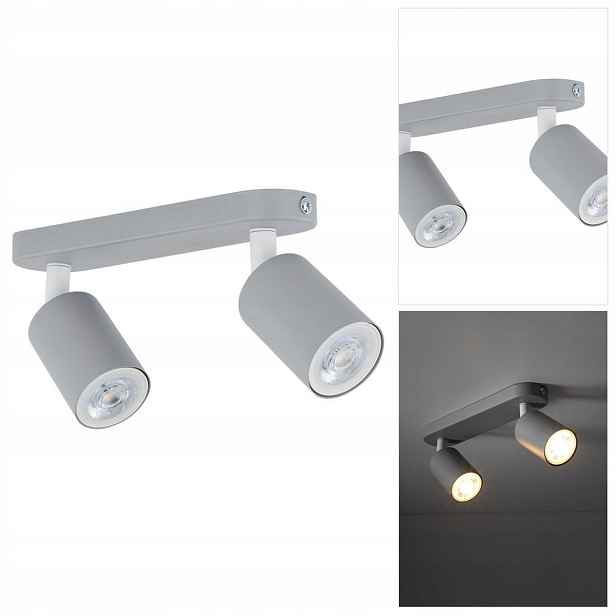 Šedý spotový reflektor Livia s pohyblivým světlem do pracovny, moderní Tk Lighting