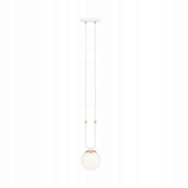Závěsná lampa Glam 1 bílá/opál E14 40W nastavitelná Emibig