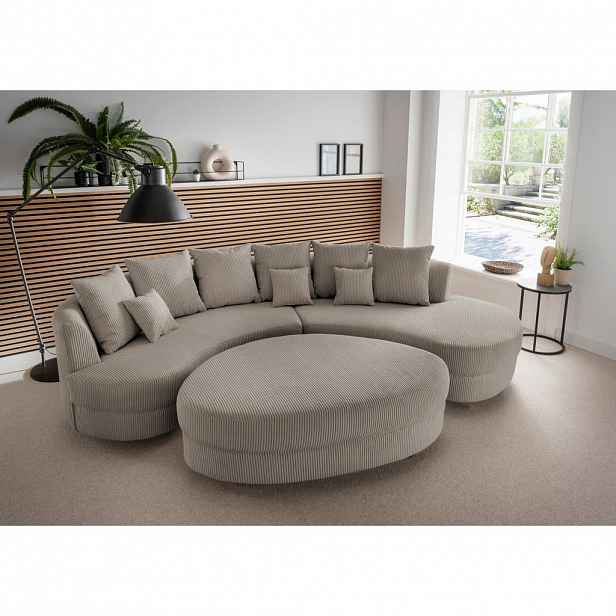Livetastic SEDACÍ SOUPRAVA, textil, šedavě hnědá