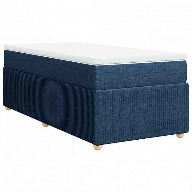 vidaXL Box spring postel s matrací modrá 80x200 cm textil