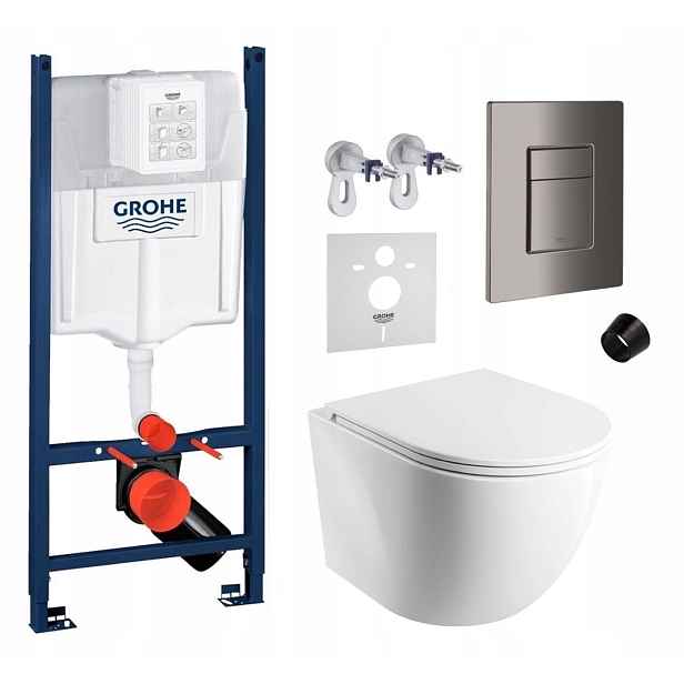 Wc sada Grohe Rapid Sl s mísou Cmwbp Rimless a tlačítkem grafit