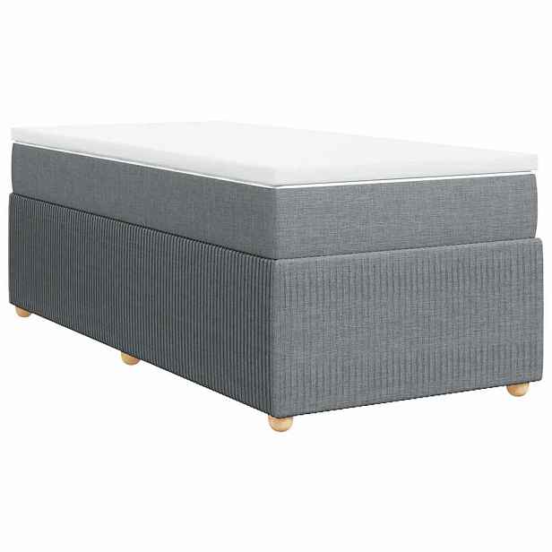 vidaXL Box spring postel s matrací světle šedá 90x190 cm textil