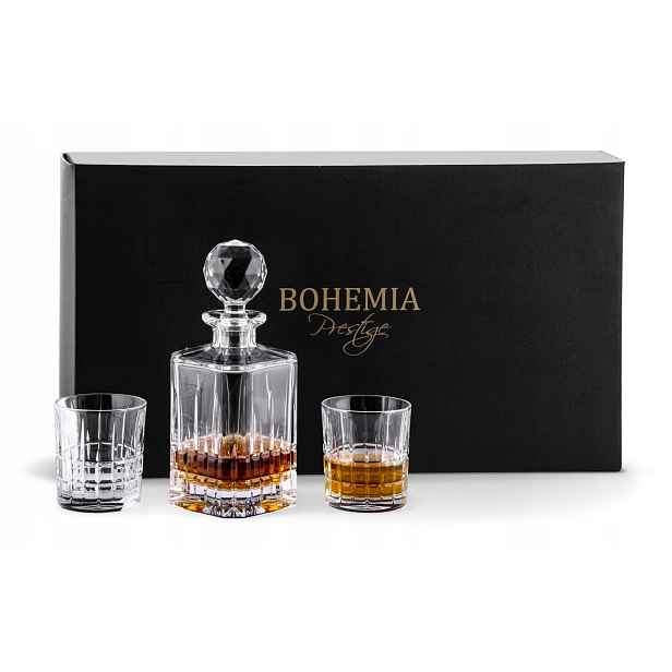 Bohemia Prestige Herman karafa sklenice komplet sada na whisky 6+1