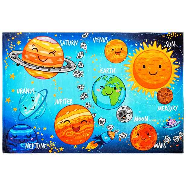 Dětský kusový koberec Torino kids 230 SOLAR SYSTEM, 80x120, vícebarevná, dětský pokoj, Obsession