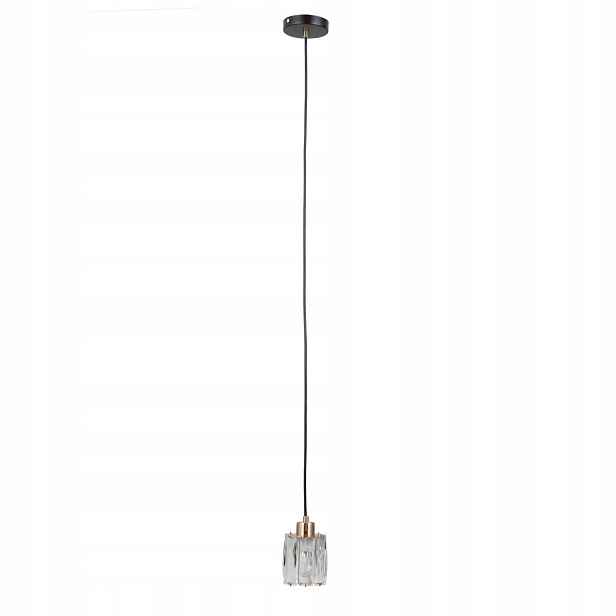 Italux Závěsná lampa Torno Černo-zlatá 1xE14 40W Křišťálová