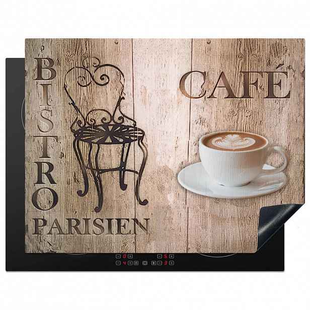 MuchoWow KRYT NA INDUKČNÍ DESKU Bistro Parisien - Kavárna - Káva - Vintage 77x59 cm