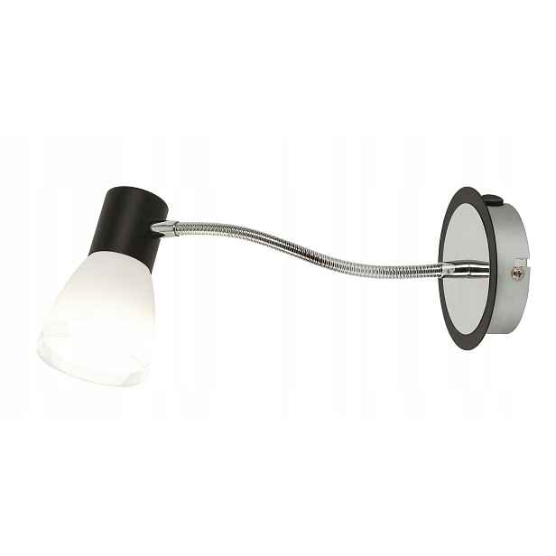 Nástěnná lampa s vypínačem na flexibilním rameni černá bílá chromová Rabalux