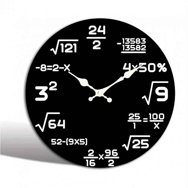 TEMU 1 ks Kulatý Hodiny, Kreativní Minimalistické Číselné Nástěnné Hodiny, Minimalistické Číselné Matematické Nástěnné Hodiny, Tiché Quartz Kulaté