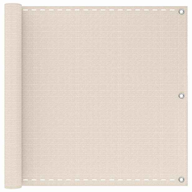 vidaXL Balkonová clona Obdélníkový 90 x 1000 cm HDPE a hliník Krémová