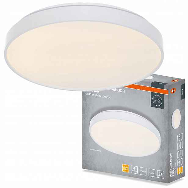 Stropní Svítidlo Led Stropní Svítidlo Nástěnné svítidlo se senzorem 24W 1320lm 3000K