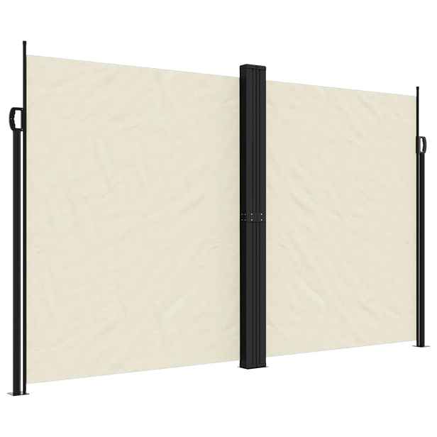 vidaXL Zatahovací boční markýza krémová 200 x 600 cm