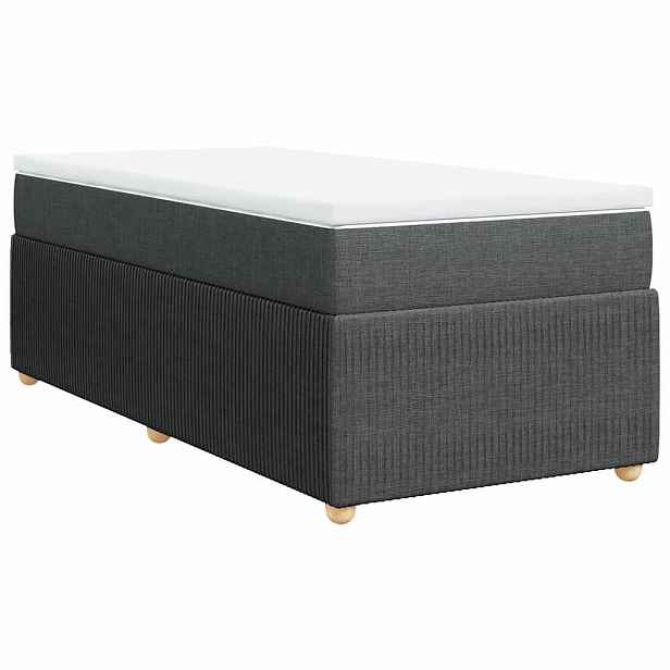 vidaXL Box spring postel s matrací tmavě šedá 90x190 cm textil