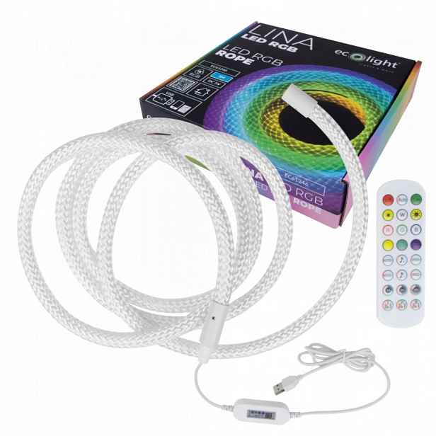 Dekorativní Lina Led Rgb délka 3 m, napájení přes Usb dálkový ovladač aplikace