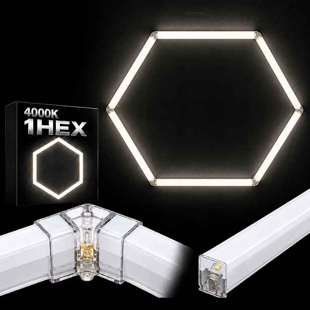 Led lampa hexagon bílá 4000K 42W 92x79 Cm salon showroom HEX1 výkonná