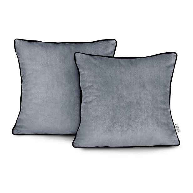 Restilo Povlaky na polštáře AmeliaHome Velvet Piping grafitové, velikost 45x45