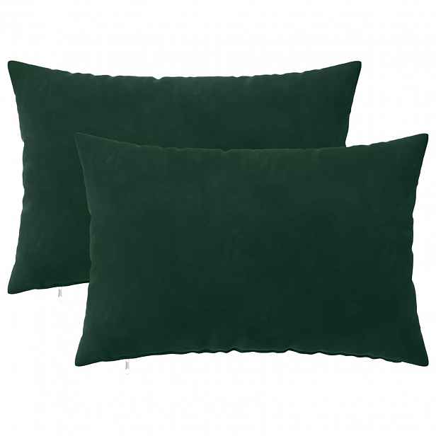 vidaXL Povlak na polštář 2 pcs HEERLEN Tmavě zelená 30 x 50 cm Samet