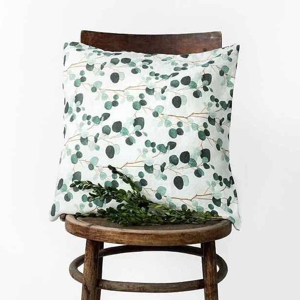 Lněný povlak na polštář 40x40 cm Eucalyptus – Linen Tales