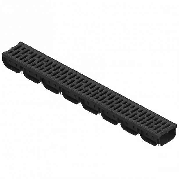 Odvodňovací žlab plastový Easy2,  polypropylenová mříž  7x12,5x100 cm