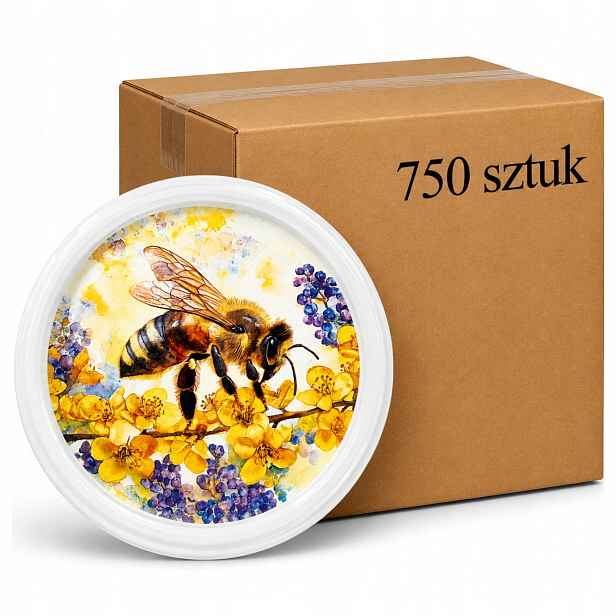 Šroubovací Víčka šroubovací víčko Uzávěry na med zavařovací sklenice včela Barevná fi82 82mm Karton
