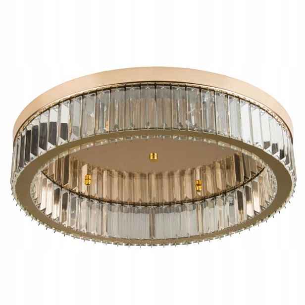 stropní svítidlo Led zlatá s krystaly glamour kulatá 50 cm Abigali